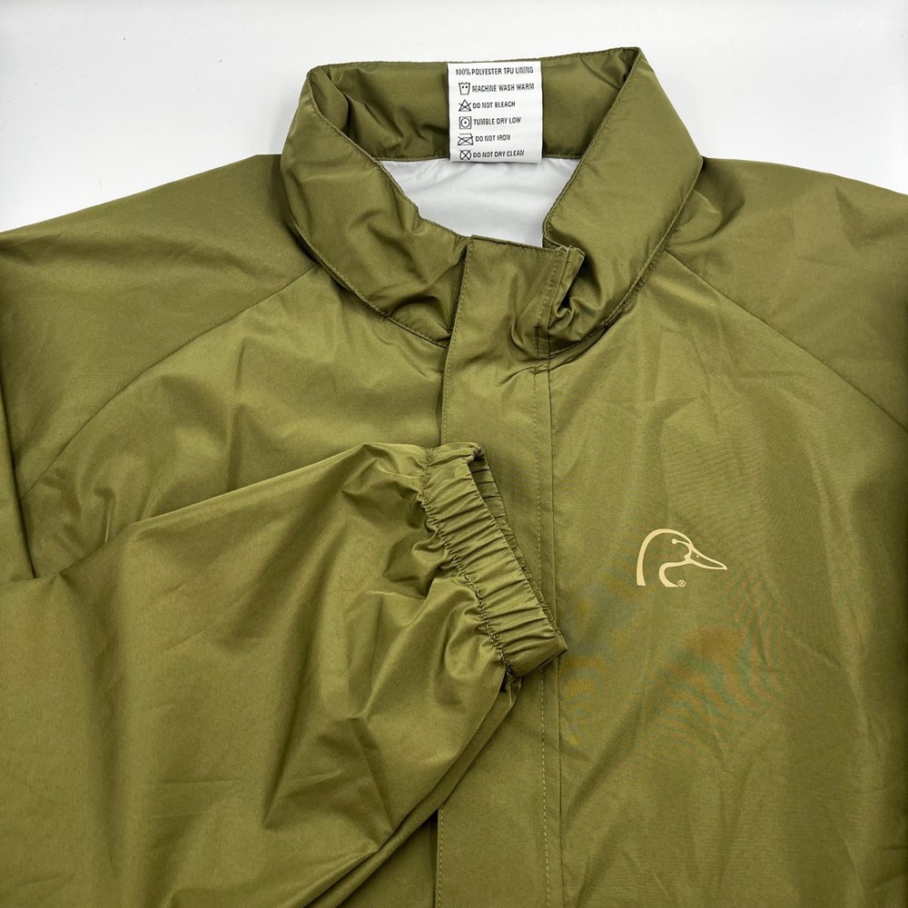 Ducks Unlimited Mens‎ XXXL Olive Green Full Zip Windbreaker Jacket TPU Lined